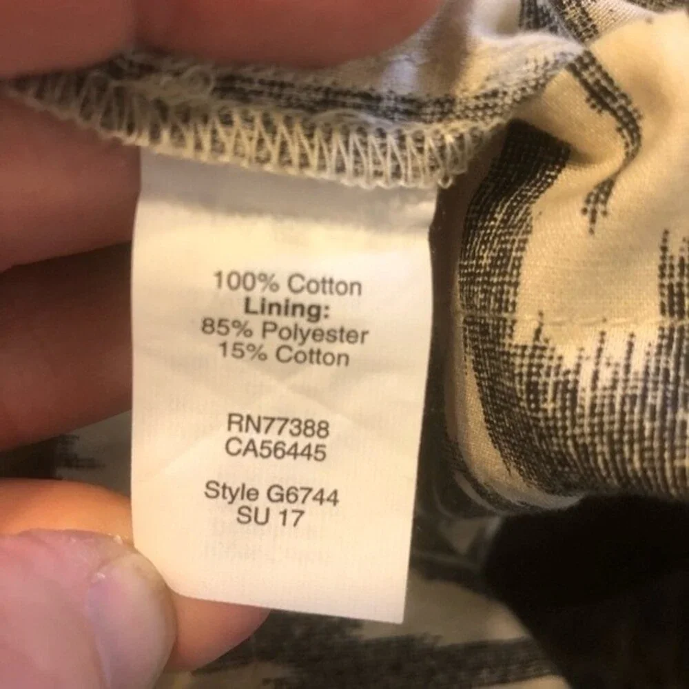 J. CREW Size 0 Beige Gray Ikat Ruffle Flounce Sleeveless Cotton Tank Top Blouse